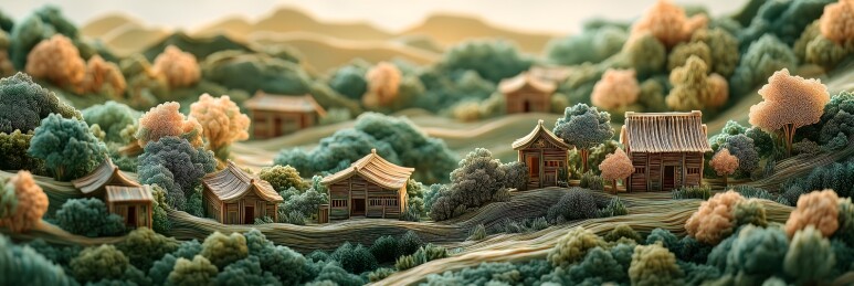 微缩景观纸上世界雕刻