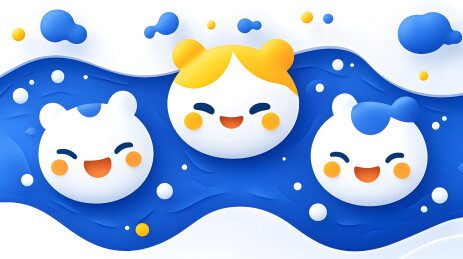 活泼蓝色卡通人物