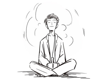 冥想打坐手绘线稿