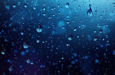 蓝色背景下的气泡