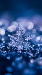 数码冬日宁静的一片雪花海报背景