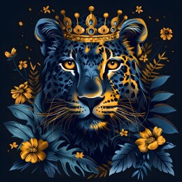 金钱豹猎豹T恤插画图案兽王头像