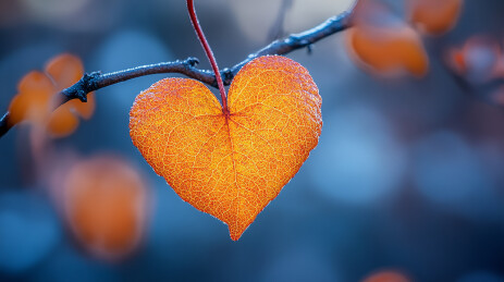 一片心形的树叶