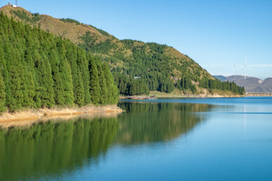 航拍广西桂林全州县全州天湖景观