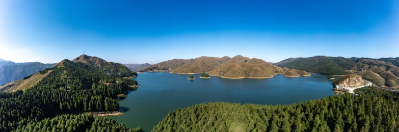 航拍广西桂林全州县全州天湖景观