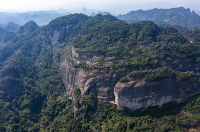 航拍湖南邵阳新宁崀山风光
