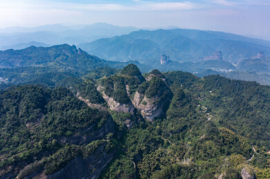 航拍湖南邵阳新宁崀山风光