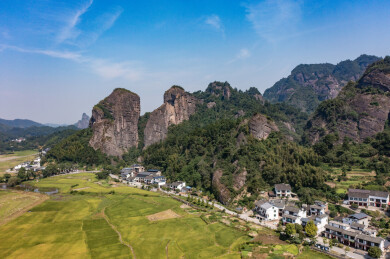 航拍湖南邵阳新宁崀山风光