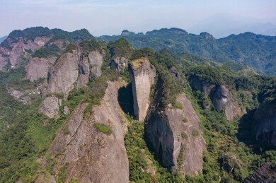 航拍湖南邵阳新宁崀山风光