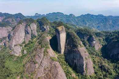 航拍湖南邵阳新宁崀山风光