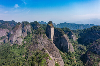 航拍湖南邵阳新宁崀山风光