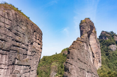 航拍湖南邵阳新宁崀山风光