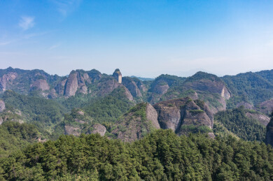 航拍湖南邵阳新宁崀山风光