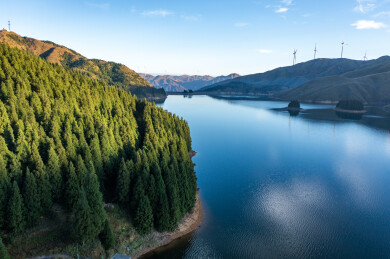 航拍广西桂林全州县全州天湖景观