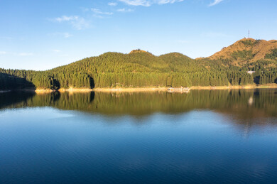 航拍广西桂林全州县全州天湖景观