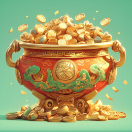 新年喜庆电商元素之聚宝盆