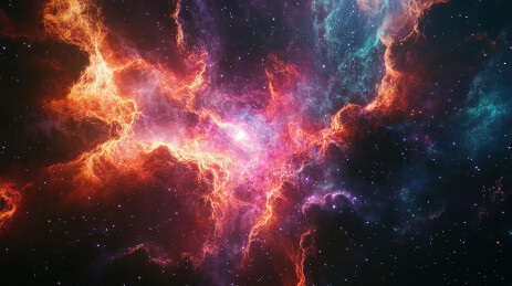 夜空中星星的低角度观察