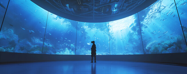 现代科技水族馆观影主题插图