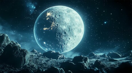 科幻月球岩石表面背景