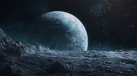 科幻月球岩石表面背景