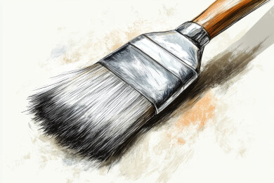 手绘宽刷毛笔工具.