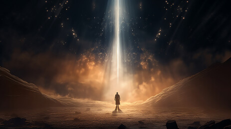 梦幻超现实天气景象人物插画