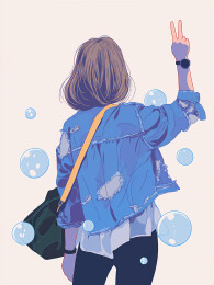 治愈系元气女孩主题插画
