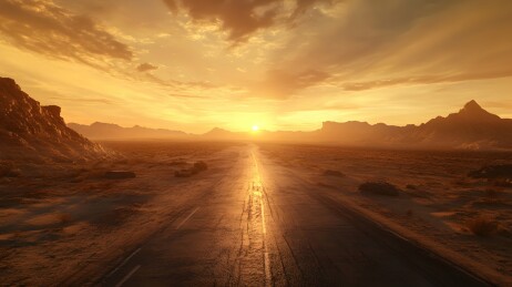 荒芜公路中的末世远景