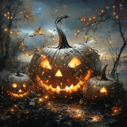 万圣节晚上的南瓜头