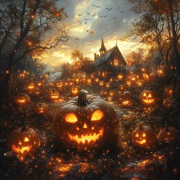 万圣节晚上的南瓜头