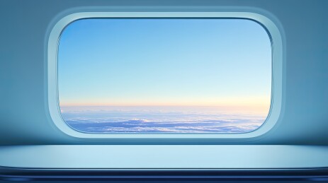 飞机窗空桌面展台场景