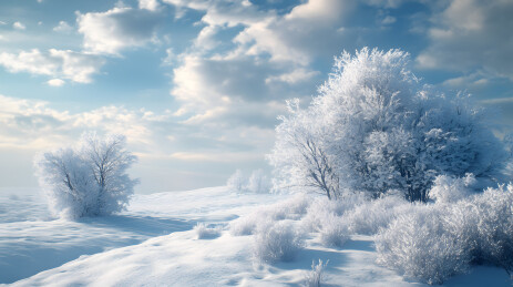 雪域冬日晶莹剔透的冰雪世界