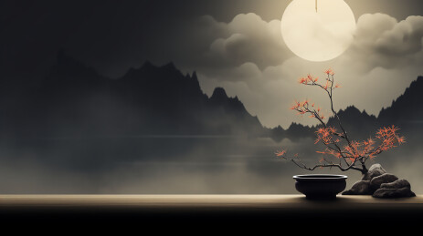 禅意古风盆栽