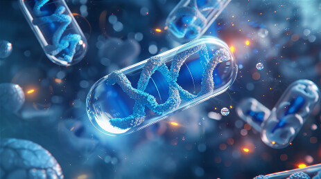 医疗药品透明胶囊DNA基因主题插图