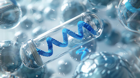 医疗药品透明胶囊DNA基因主题插图