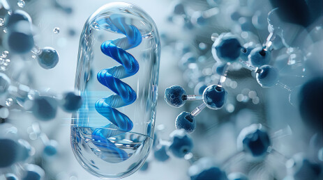 医疗药品透明胶囊DNA基因主题插图