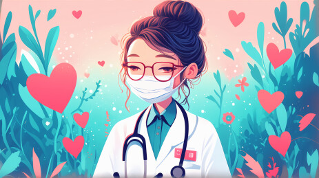 五一劳动节医护人员主题插画