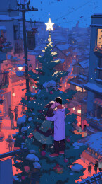 冬日圣诞爱恋温馨夜晚