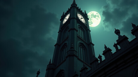 万圣节之夜的钟楼