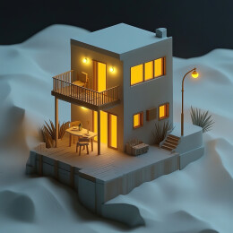 别墅样板房-汽车广告背景图