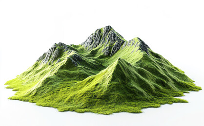 白色背景下绿色海藻的特写镜头