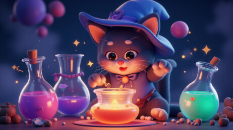 炼制魔法药水猫咪魔法师