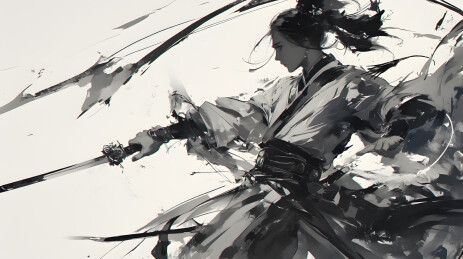 国潮风武侠人物插画