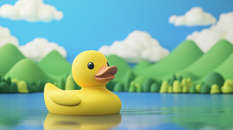 3D立体鸭子卡通动物插图