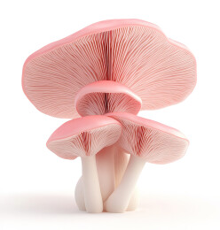 白色背景上蘑菇的特写镜头