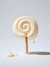 浅色棒棒糖3D渲染