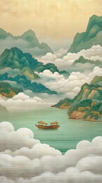 简约国风海报背景