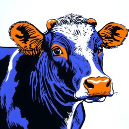 卡通风格农场奶牛插画