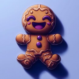 美式暗黑风格魔法圣诞节姜饼人插画