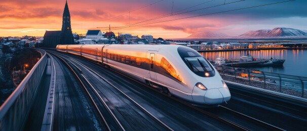 快速行驶的高铁列车